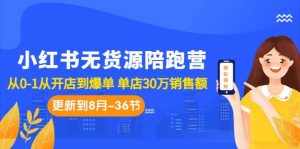 小红书无货源陪跑营:从0-1从开店到爆单 单店30万销售额(更至8月-36节课)-泰戈创艺资源库
