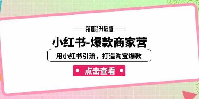 小红书-爆款商家营【第18期升级版】用小红书引流,打造淘宝爆款(16节课)-泰戈创艺资源库