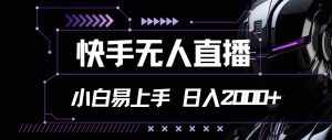 (11603期)快手无人直播,小白易上手,轻轻松松日入2000+-泰戈创艺资源库