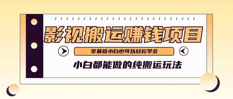 手把手教你操作影视搬运项目，小白都能做零基础也能赚钱-泰戈创艺资源库