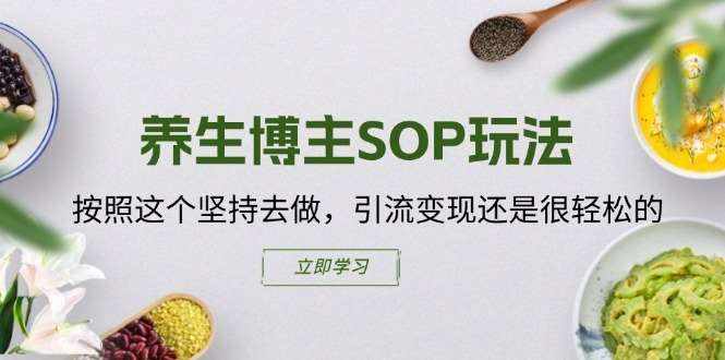 养生博主SOP玩法，按照这个坚持去做，引流变现还是很轻松的-泰戈创艺资源库