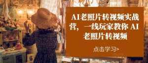 AI老照片转视频实战营,一线玩家教你AI老照片转视频-泰戈创艺资源库