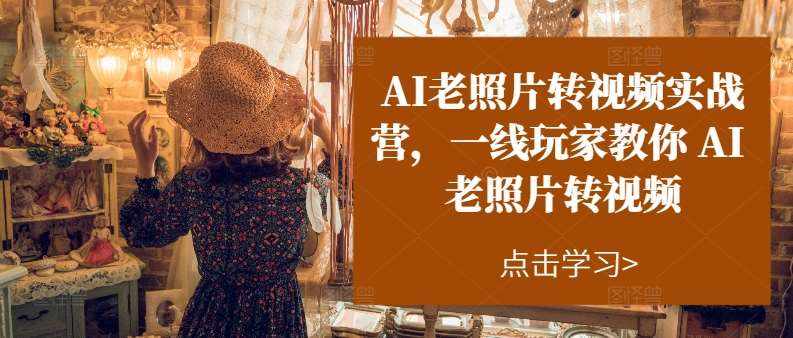 AI老照片转视频实战营，一线玩家教你AI老照片转视频-泰戈创艺资源库