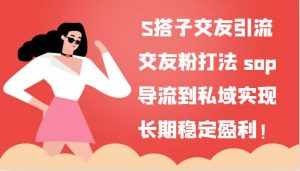 S搭子交友引流，交友粉打法 sop，导流到私域实现长期稳定盈利！-泰戈创艺资源库