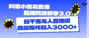 (11595期)抖音小雪花卖课直播玩法教学3.0,日不落无人直播间,批量操作日入3000+-泰戈创艺资源库