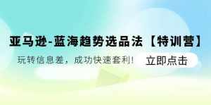 （11591期）亚马逊-蓝海趋势选品法【特训营】：玩转信息差，成功快速套利!-泰戈创艺资源库