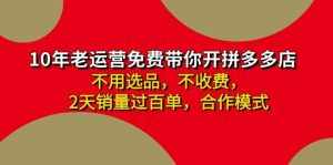 (11576期)拼多多-合作开店日入4000+两天销量过百单,无学费、老运营教操作、小白…-泰戈创艺资源库
