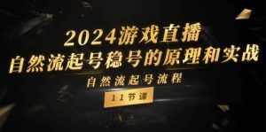 2024游戏直播自然流起号稳号的原理和实战,自然流起号流程(11节)-泰戈创艺资源库