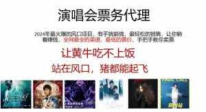（11677期）演唱会2024票务代理，全网最低的票价，手把手教你卖票，日入2000+-泰戈创艺资源库