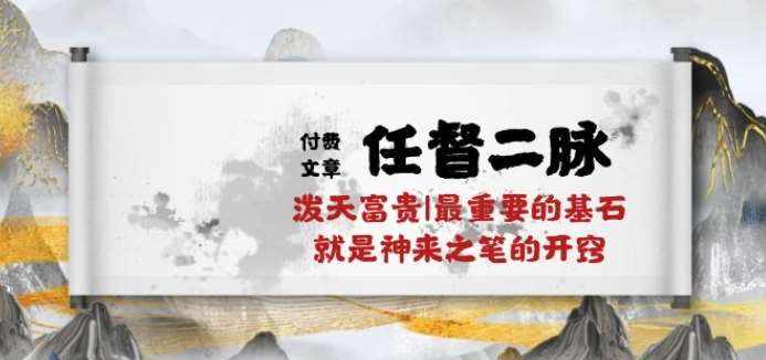 某付费文章《任督 二脉 泼天富贵|最重要的基石 就是神来之笔的开窍|万字》-泰戈创艺资源库