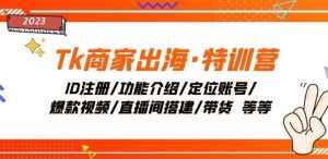 Tk商家出海·特训营：ID注册/功能介绍/定位账号/爆款视频/直播间搭建/带货-泰戈创艺资源库