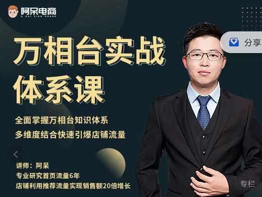 阿呆-万相台实战体系课，帮您全面掌握万相台知识体系-泰戈创艺资源库