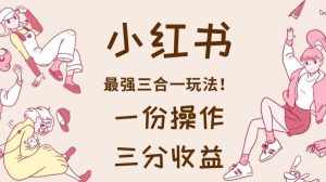 小红书最强三合一玩法,一份操作获得三份收益!【揭秘】-泰戈创艺资源库