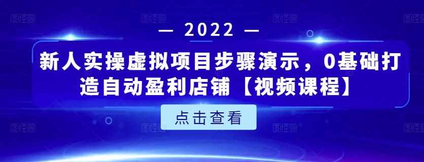 新人实操虚拟项目步骤演示，0基础打造自动盈利店铺【视频课程】-泰戈创艺资源库