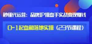 秒懂代运营：品牌IP操盘手实战赚钱，0-1起盘和落地实操（23节课程）价值199-泰戈创艺资源库