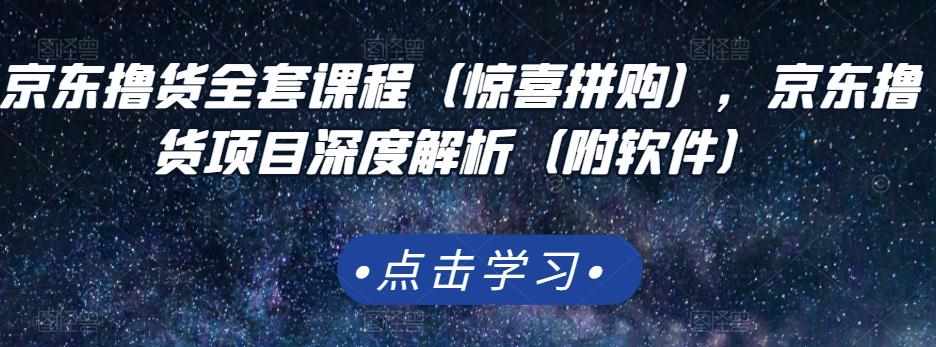 京东撸货全套课程（惊喜拼购），京东撸货项目深度解析（附软件）-泰戈创艺资源库