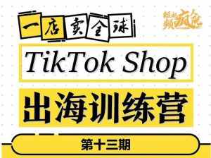 TikTokShop出海训练营（第十三期），打开全球流量新思维，出海抢占全球新流量，一店卖全球-泰戈创艺资源库