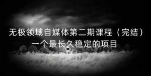 无极领域自媒体第二期课程（完结），一个最长久稳定的项目-泰戈创艺资源库