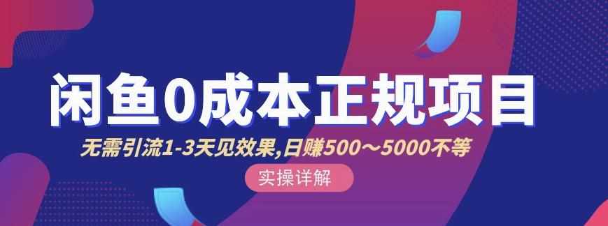 宇晨闲鱼无货源，十几节课程丰富讲诉闲鱼卖货技巧，价值6980-泰戈创艺资源库