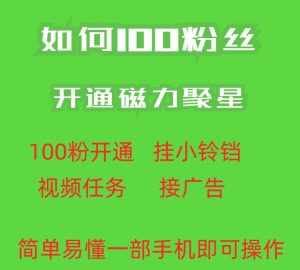 最新外面收费398的快手100粉开通磁力聚星方法操作简单秒开-泰戈创艺资源库