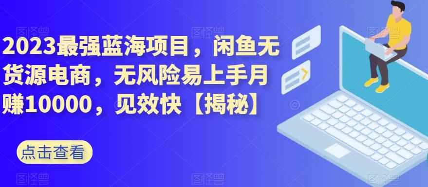 2023最强蓝海项目，闲鱼无货源电商，无风险易上手月赚10000，见效快【揭秘】-泰戈创艺资源库