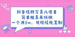 抖音模特写真儿项目,简单粗暴来钱快,一个月2w,可规模化复制(附全套资料)-泰戈创艺资源库