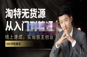 98k学院的淘特无货源线上速成课，从入门到精通，让你最小投入，最高回报-泰戈创艺资源库