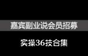 嘉宾副业说实操36技合集，价值1380元-泰戈创艺资源库