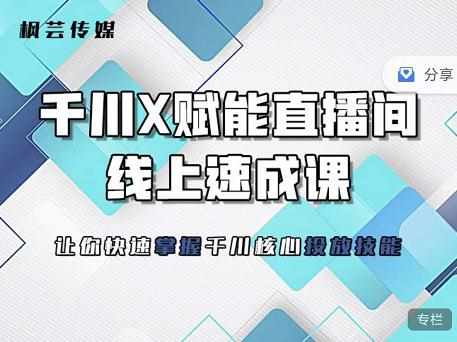 枫芸传媒-线上千川提升课，提升千川认知，提升千川投放效果-泰戈创艺资源库