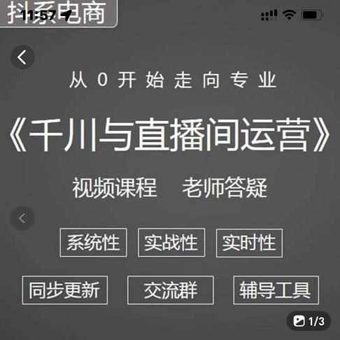 阳光·千川与直播间运营从0开始走向专业，93节完整版-泰戈创艺资源库