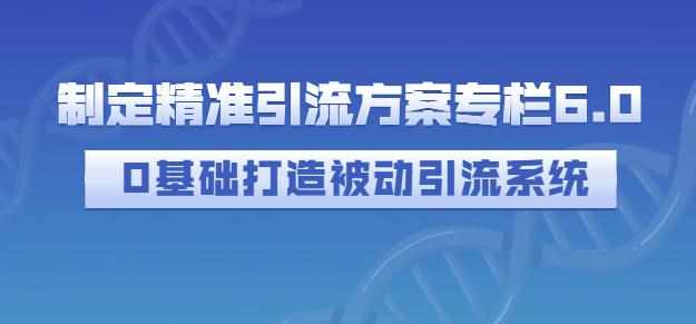 制定精准引流方案专栏6.0，0基础打造被动引流系统-泰戈创艺资源库