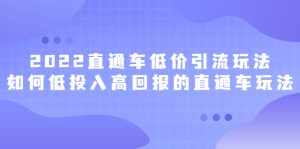 2022直通车低价引流玩法，教大家如何低投入高回报的直通车玩法-泰戈创艺资源库