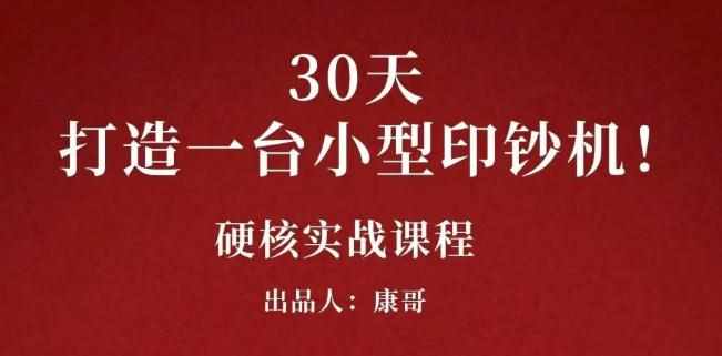 康哥30天打造一台小型印钞机：躺赚30万的项目完整复盘（视频教程）-泰戈创艺资源库