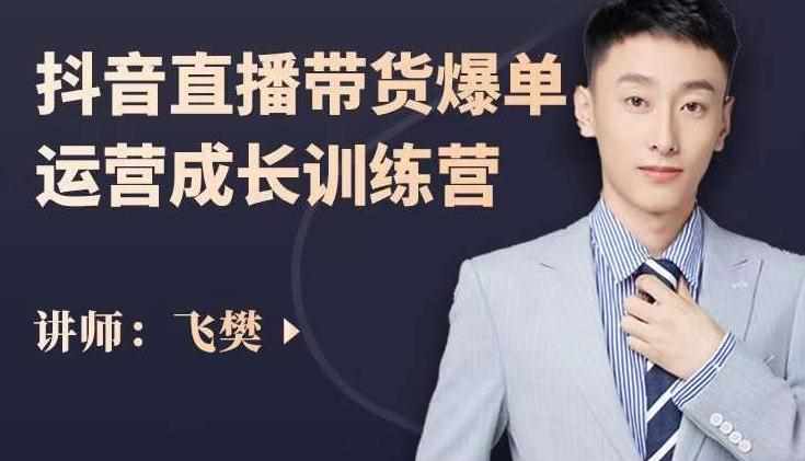 飞樊：抖音直播带货爆单运营成长训练营，手把手教你玩转直播带货-泰戈创艺资源库