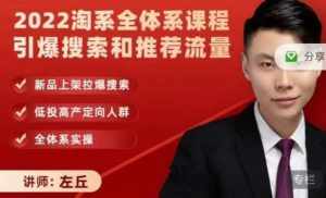 2022淘系全体系课程引爆搜索和推荐流量，新品上架拉爆搜索-泰戈创艺资源库