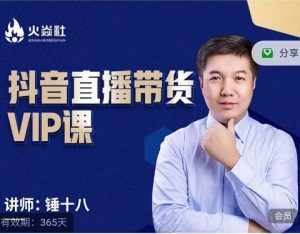 锤十八-抖音直播带货VIP课，专注直播带货有效盈利模式-泰戈创艺资源库