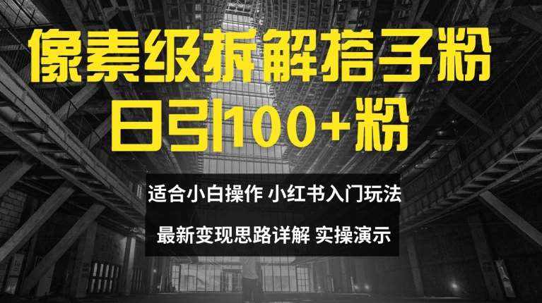 像素级拆解搭子粉，日引100+，小白看完可上手，最新变现思路详解【揭秘】-泰戈创艺资源库