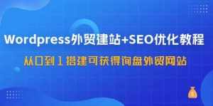 WordPress外贸建站+SEO优化教程，从0到1搭建可获得询盘外贸网站（57节课）-泰戈创艺资源库