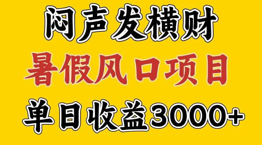 30天赚了7.5W 暑假风口项目，比较好学，2天左右上手-泰戈创艺资源库