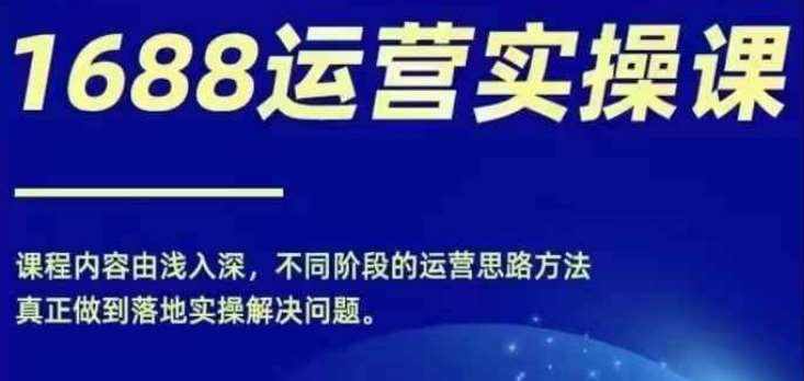 1688实操运营课，零基础学会1688实操运营，电商年入百万不是梦-泰戈创艺资源库