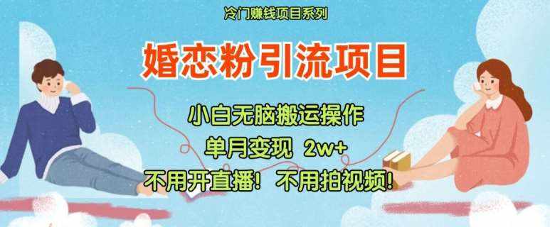 小红书婚恋粉引流，不用开直播，不用拍视频，不用做交付【揭秘】-泰戈创艺资源库