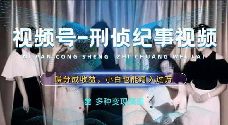 利用刑侦纪实视频，赚视频号分成计划收益，操作简单，新手小白轻松月入过万【揭秘】-泰戈创艺资源库