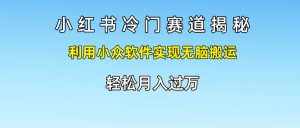 小红书冷门赛道揭秘,利用小众软件实现无脑搬运,轻松月入过万-泰戈创艺资源库