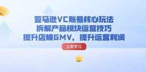 (11848期)亚马逊VC账号核心玩法,拆解产品模块运营技巧,提升店铺GMV,提升运营利润-泰戈创艺资源库