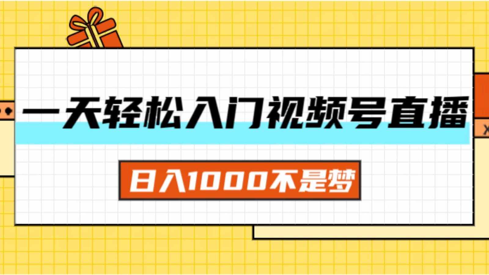 （11906期）一天入门视频号直播带货，日入1000不是梦-泰戈创艺资源库