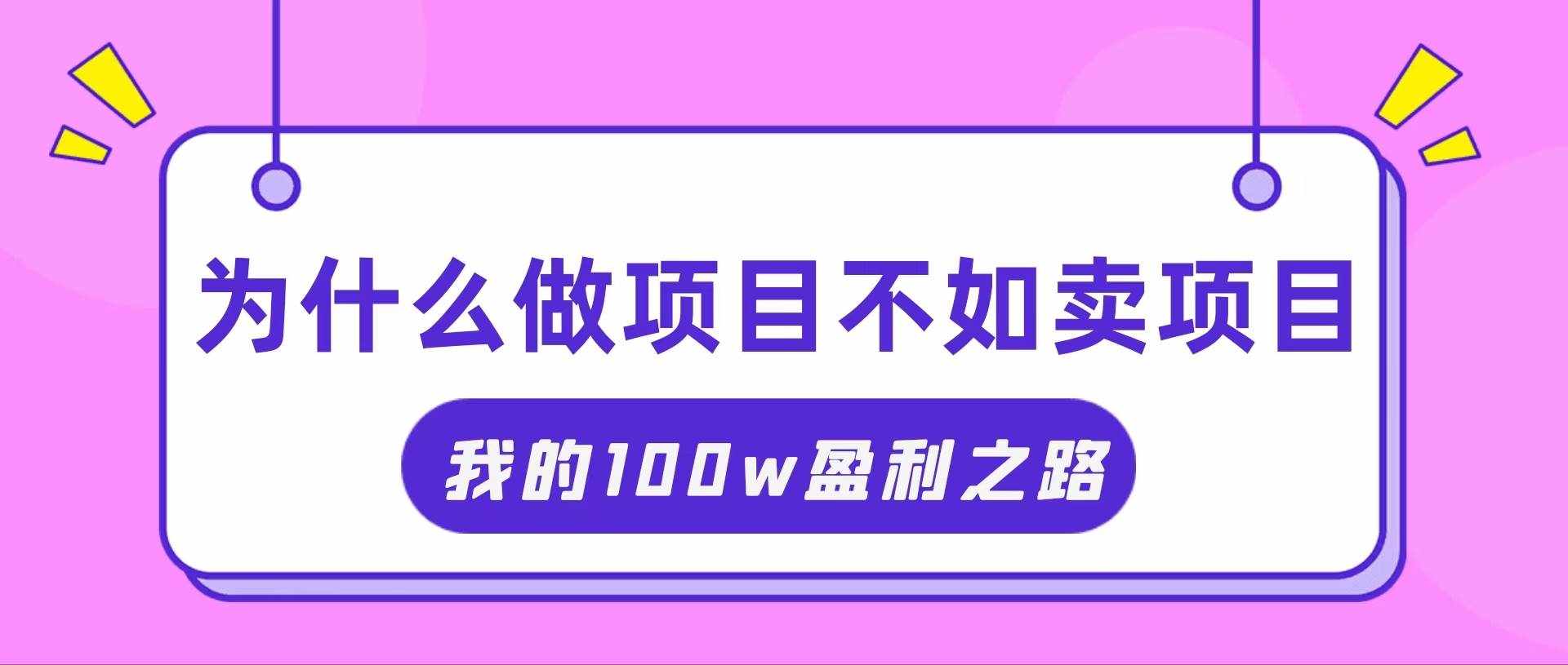 （11893期）抓住互联网创业红利期，我通过卖项目轻松赚取100W+-泰戈创艺资源库