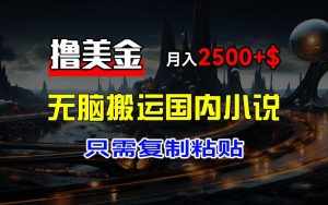 (12303期)最新撸美金项目,搬运国内小说爽文,只需复制粘贴,稿费月入2500+美金…-泰戈创艺资源库