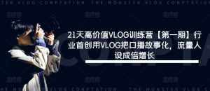 21天高价值VLOG训练营【第一期】行业首创用VLOG把口播故事化，流量人设成倍增长-泰戈创艺资源库