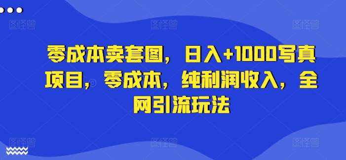 零成本卖套图，日入+1000写真项目，零成本，纯利润收入，全网引流玩法-泰戈创艺资源库