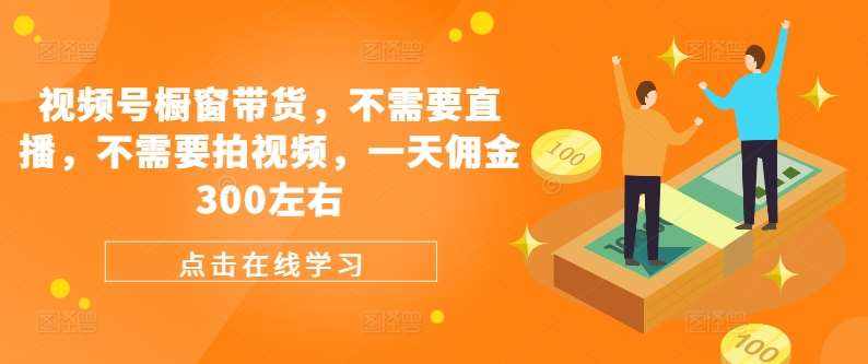 视频号橱窗带货，不需要直播，不需要拍视频，一天佣金300左右-泰戈创艺资源库
